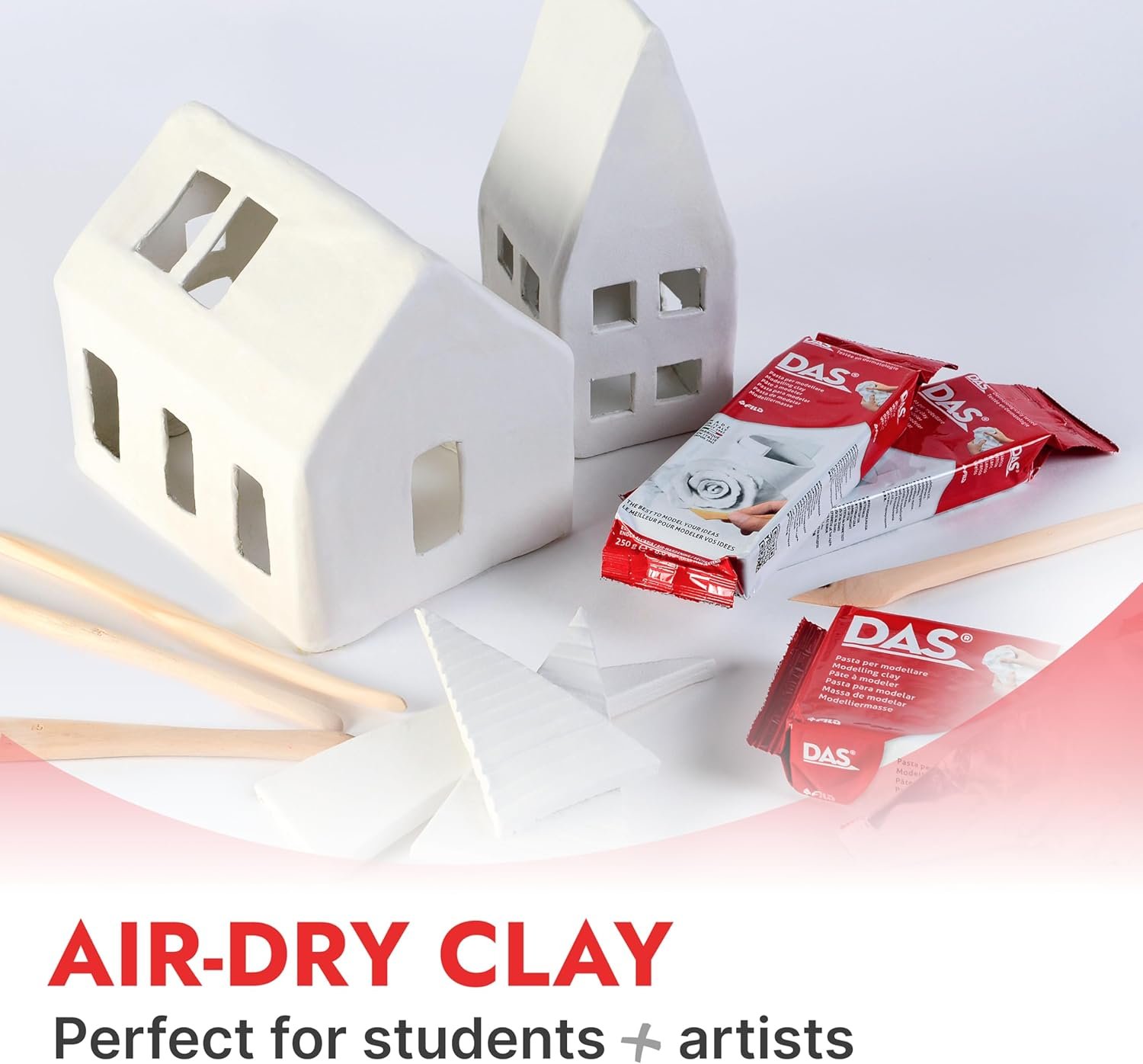DAS Air-Hardening Modeling Clay, 2.2 Lb. Block, White Color (387500) - Image 2